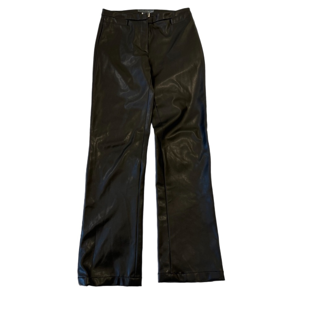 Teenflo Black Faux Leather Pants Size 6 Slim Fit High Rise‎ Trousers Chic